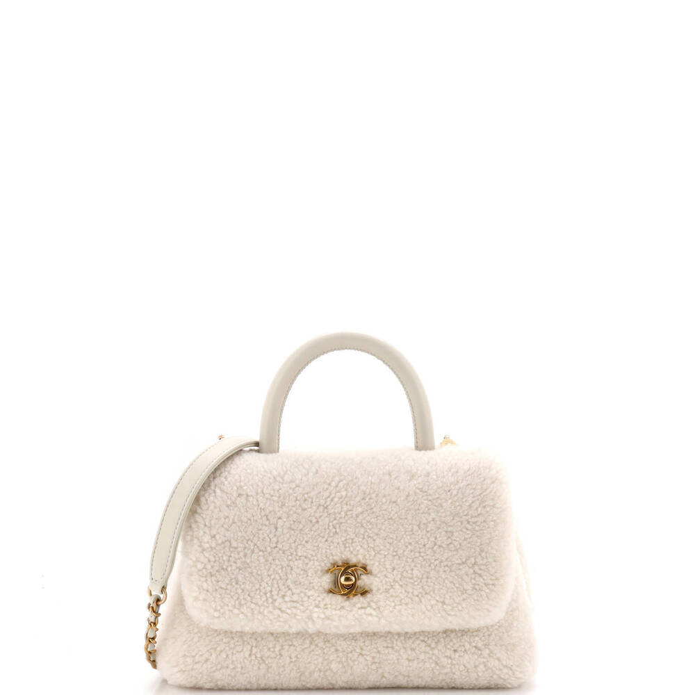 Chanel Small Coco Top Handle Bag Shearling